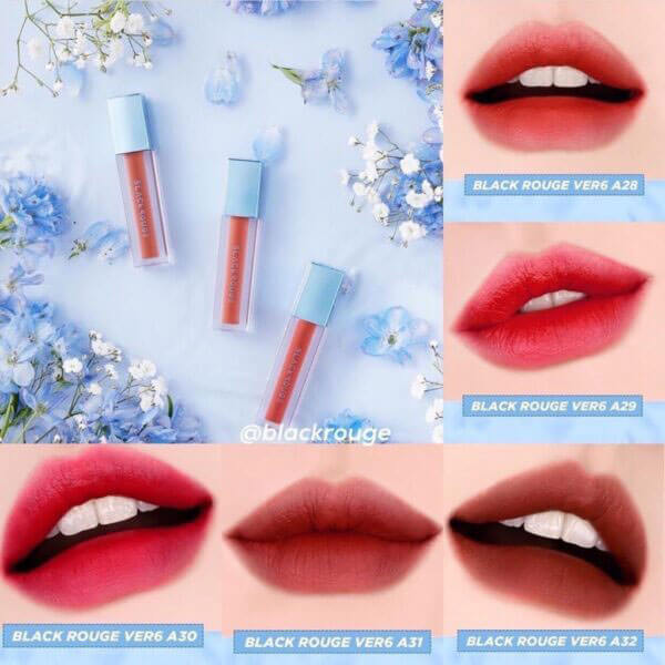 Bảng màu son Black Rouge ver 6 (5 màu)
