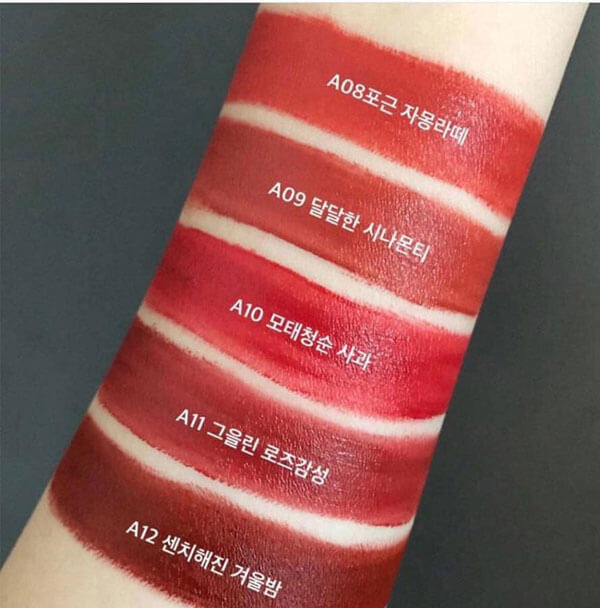 Bảng màu son Black Rouge Ver 2 đầy đủ 5 màu