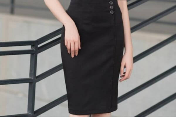 Chân váy đen công sở dáng chữ A xòe CV05-34 | Thời trang công sở K&K Fashion