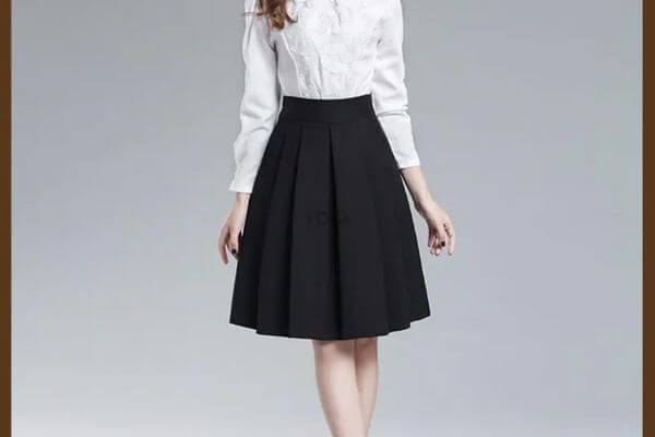 Chân váy đen công sở dáng chữ A xòe CV05-34 | Thời trang công sở K&K Fashion